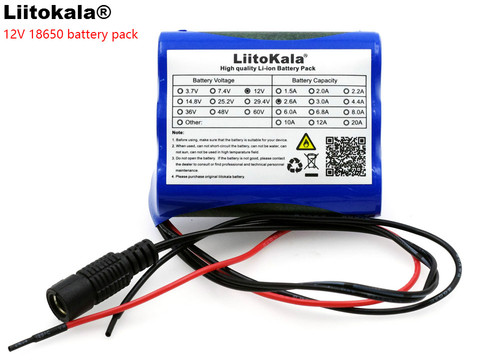 Liitokala New 12 V 2600 mAh lithium-ion Battery pack Monitor CCTV Camera battery 12.6 V to 11.1 V 18650 backup power ► Photo 1/4