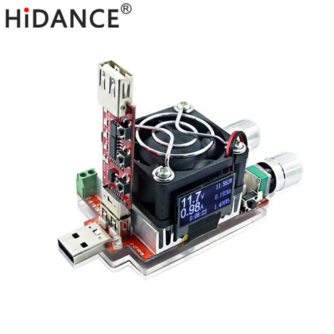 35W constant current double adjustable electronic load + QC2.0/3.0 triggers quick voltage usb tester voltmeter aging discharge ► Photo 1/6
