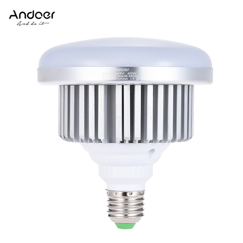 Andoer E27 40W Energy Saving LED Bulb Lamp 5500K Soft White Daylight for Photo Studio Video Home Commercial Lighting 185-245V ► Photo 1/1