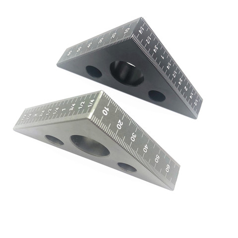 45 Degree Aluminum Alloy Angle Ruler Inch Metric Triangle Ruler Carpenter's Workshop Woodworking Square Multifunction Tool ► Photo 1/6