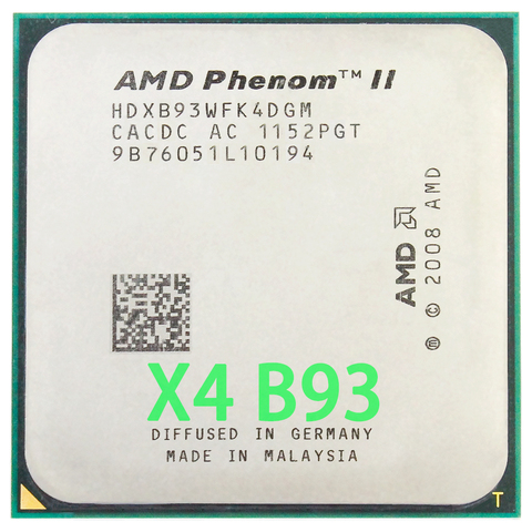 AMD Phenom II X4 B93 CPU Processor Quad-Core (2.8Ghz/ 6M /95W / 2000GHz) Socket am3 am2+ ► Photo 1/4