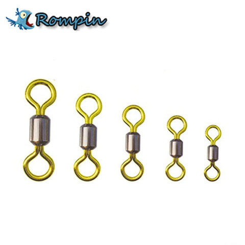 Rompin Top quality 50pcs/lot double color fishing rolling swivel brass Fishing tackle accessories size 2# 4# 6# 8# 10# 12# ► Photo 1/1