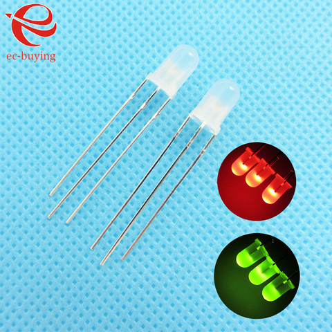 3mm LED Bi-Color Diffused Red Green Common Anode Round Light Emitting Diode Dual Foggy Two Plug-in Practice DIY Kit  20pcs /lot ► Photo 1/4