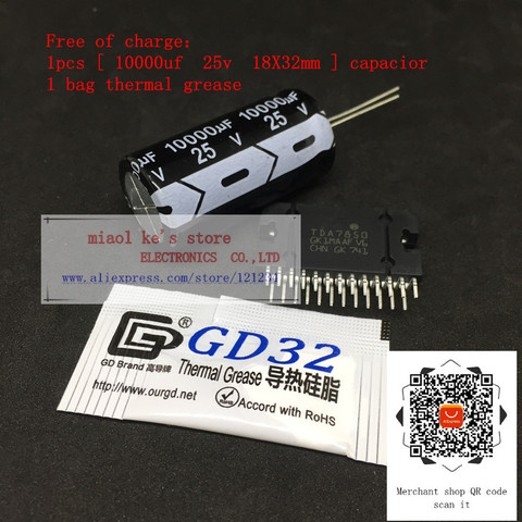 100%NEW ORIGINAL TDA7850 ( 4 x 50w ), 1pcs ZIP-25 TDA 7850 Gift: ( 1pcs 10000UF 25V capacitor +1bag thermal grease ) ► Photo 1/6