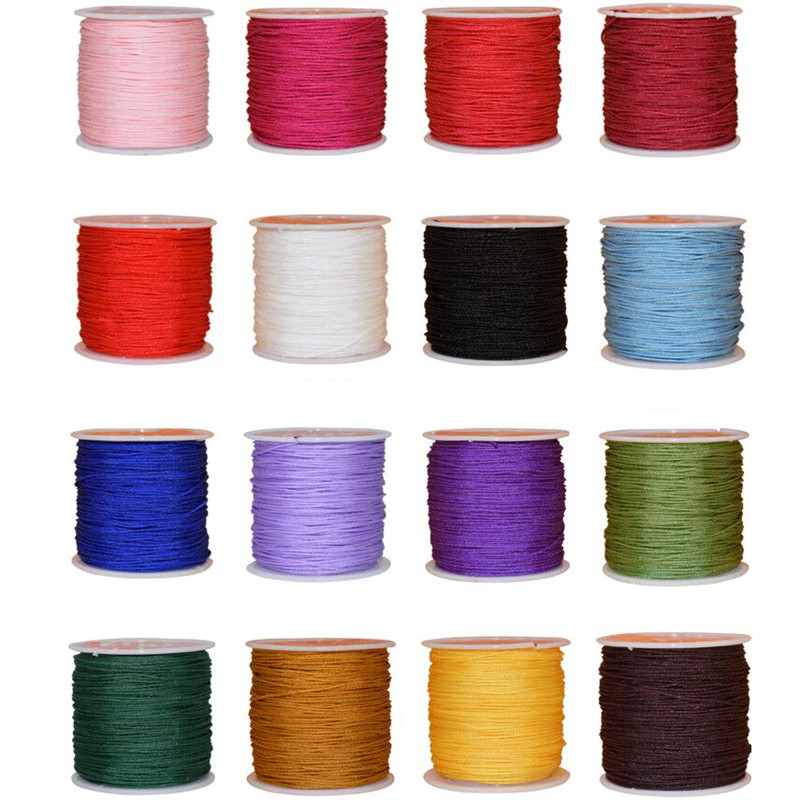 Wholesale 100m/roll 0.5mm Colorful Nylon Chinese Knotting Cords