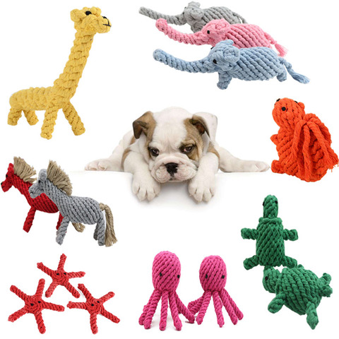 Dog Rope Toys Animal Design Double Knot Cotton Dog Rope Toys Durable Chew Toys Training Teething Toys for Small to Medium Puppy ► Photo 1/6