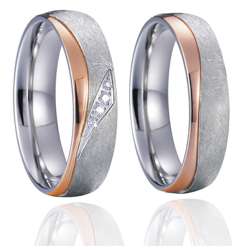 2022 New Pure Handmade Alliances his and hers couple marriage Wedding rings set for men and women Stainless steel jewelry ► Photo 1/6