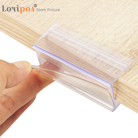 80x28mm Glass Wood Shelf Strip Shelf Mounting Data Strip Price Talker Shelf Top Label Holder Sign Display Clip ► Photo 1/6