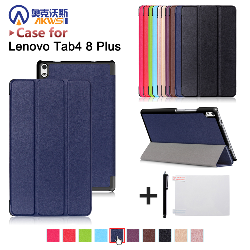 Buy Online Case For Lenovo Tab 4 8 Plus Tb 8704n F Folio Stand Cover For Tab 4 8 Plus Auto Sleep Funda Capa Alitools