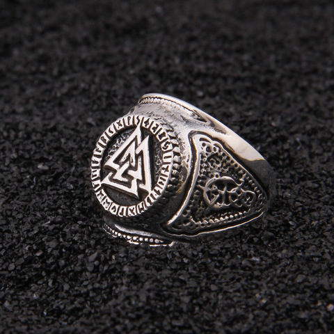 925 sterling silver Viking Odin Rune With Viking Rune adjustable ring with vintage viking box as gift ► Photo 1/5