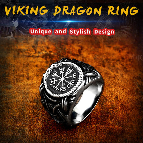 Beier 316L Stainless steel nose viking men ring Dragon Animal Pagan Odin Amulet Vegvisir scandinavian fashion jewelry LR622 ► Photo 1/5