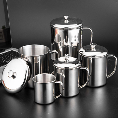 304 Stainless Steel Coffee Tea Cups Mug Single Wall Air Beer Cup Insulated Beverage Coffee Mug water bottle kettle cover handle ► Photo 1/6