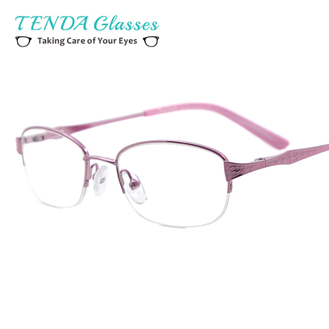 Women Eyeglasses Frame Half Rim Metal Oval Spectacles For Prescription Lenses of Myopia Reading Multifocal ► Photo 1/6