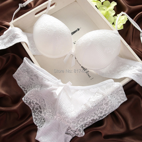 Fashion fashion lace sexy thin deep V-neck push up underwear hot-selling vintage solid color bra set ► Photo 1/6