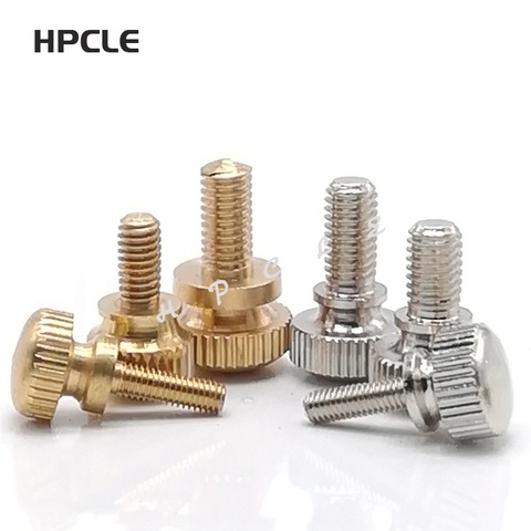 2-5PCS M3 M4 M5 M6 GB834 Brass Knurled head or Nickel plating hand thumb screw computer chassis with high step knurled screws ► Photo 1/3