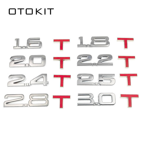 New Car 3D Metal 1.6T 1.8T 2.0T 2.8T Logo Sticker Emblem Badge Decals for Mazda KIA Renault TOYOTA BMW Ford Focus Car Styling ► Photo 1/6