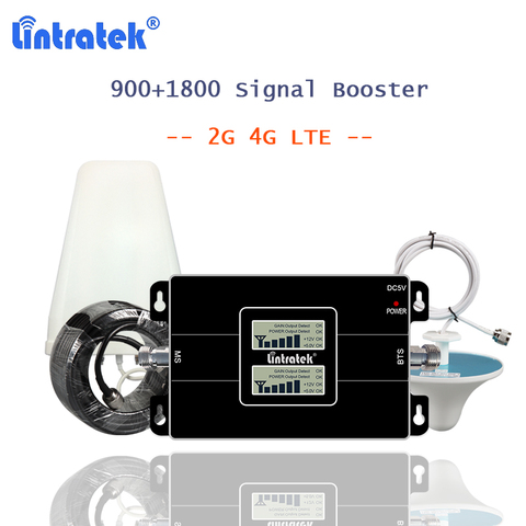 lintratek 4G LTE DCS Signal Booster GSM 900 1800MHz Cellular Repeater Mobile internet 4g amplifier telephone booster repeater ► Photo 1/6