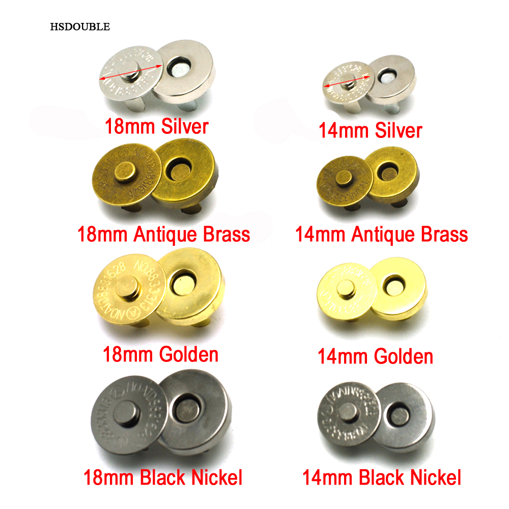 3DANCraftit 16 mm Light Gold & Gunmetal zu wählen 20 Sets pro Viel 1.6cm Nickel Anti Bronze 20 mm Super Dünn Rund Magnetverschluss Tasche Button Geldbörse Magnetverschluss Button Nickel 18 mm