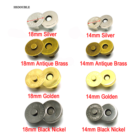 20 Sets 18mm 3/4 Round Magnetic Snaps Bag Button Clasps Closure Purse  Handbag with Washer Gold