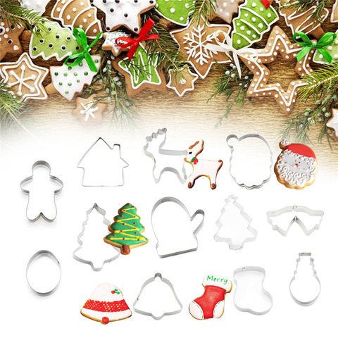 New Bakeware Handmade Pastry Mold Christmas Cookies Cutter Biscuit Mould Set Sugar Arts Fondant Cake Dessert Decoration Tools ► Photo 1/6