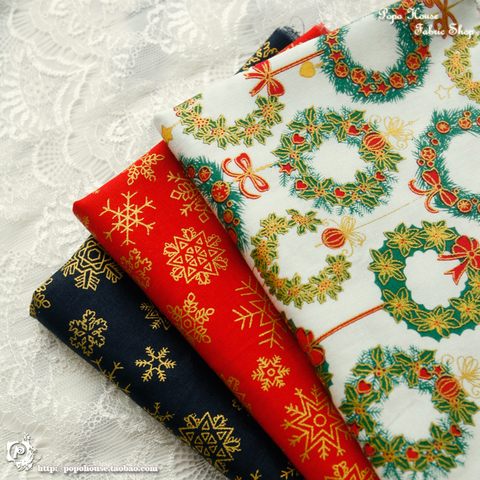 160 x 50cm Christmas poetry volume twill cotton fabric, DIY bedding cloth decoration Environmental printing 200g/m ► Photo 1/4