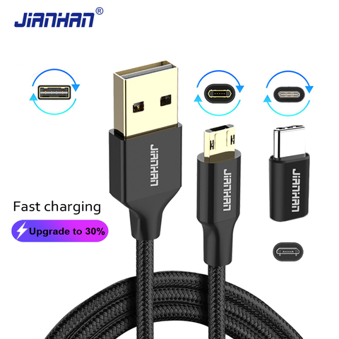 2 in 1 Reversible Micro USB Cable Type C Fast Charging Data Charger Cable Double Sides for Xiaomi Samsung Galaxy S6 S7 Note ► Photo 1/5