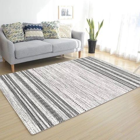 Household Grey And White Rug Large Rugs, Grey And White Rugs For Bedroom