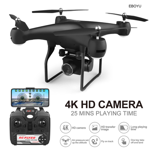 EBOYU F68 WiFi FPV RC Drone 4K / 1080P Wide Angle Adjustable ESC HD Camera Altitude Hold RC Quadcopter Drone -25min Flight Time ► Photo 1/6