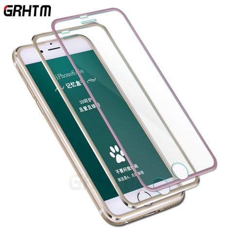 3D Aluminum Alloy Tempered Glass For iPhone 6 6S 7 8 Plus Full Screen Protector On The For iPhone X XS Max XR 5 5s SE Glass ► Photo 1/6