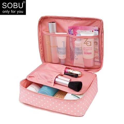 SOBU Waterproof Portable Zipper Cosmetic Bag dot beauty Case Make Up Tas Purse Organizer Storage Travel Wash Pouch K1049 ► Photo 1/6