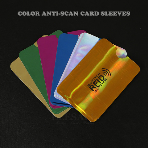 New 10Pcs Color Anti-magnetic Credit Bank Card Sleeves Protector Aluminum Foil Anti-Scan Card Holder Access Control Card Keeper ► Photo 1/6
