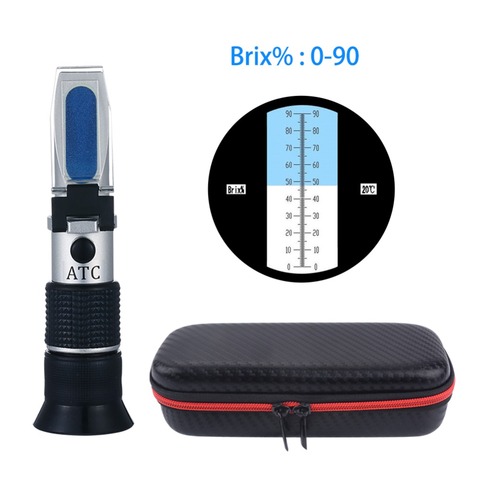 Handheld Wide-range 0-90% Brix Refractometer Honey Sugar Content Specific Measurement Tool use of Sugar Food Fruit Beverages ► Photo 1/6