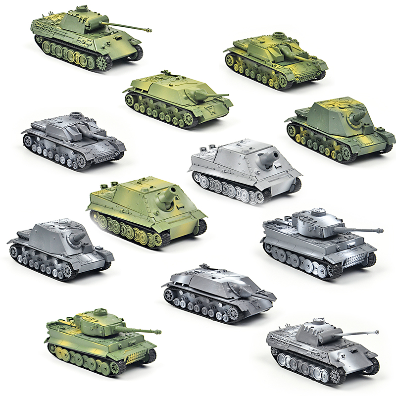 4D Model 1:72 WWII 4pcs Tank Models Military Collections Assemble Model Kit 