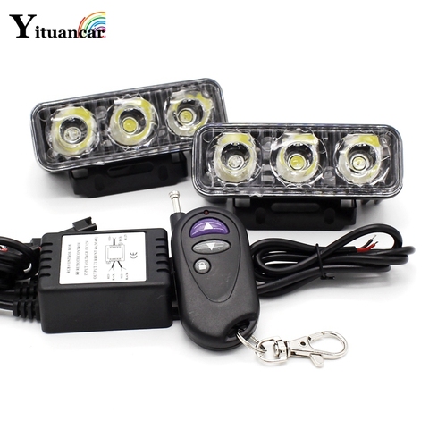 Yituancar 2x LED Strobe Flash Warning DRL Daytime Running Light Car Fog Work Lamp Source Waterproof 48W 12 Modes Dynamic Styling ► Photo 1/6