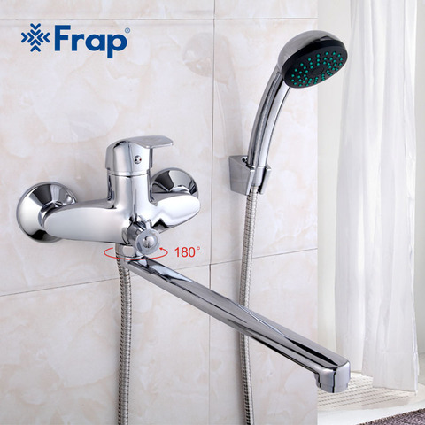 FRAP A set 30cm length outlet rotated Brass body Bathroom shower faucet Four handle options Bathtub Faucet bath water mixer ► Photo 1/6
