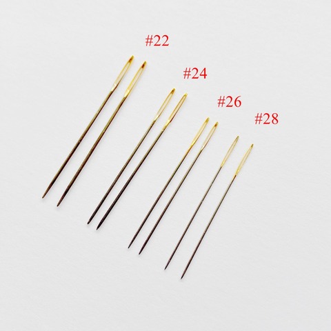 oneroom  10 pcs / lot #26 #24 #22 # 28 golden tail Needles for aida 9ct 11ct 14ct 18ct fabric cross stitch blunt embroider ► Photo 1/6