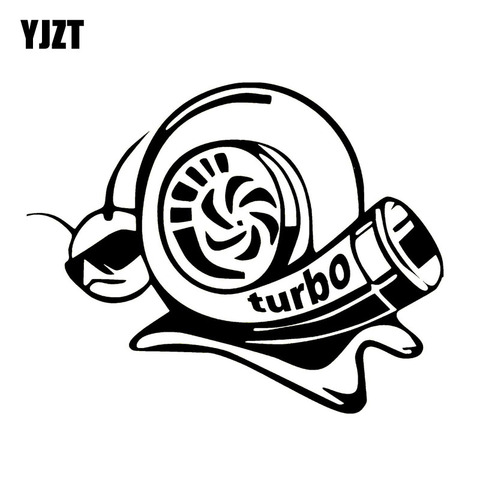 YJZT 17.8CM*14.1CM Vinyl Decal Funny Car Sticker Turbo Super Snail Black Silver C10-00965 ► Photo 1/6