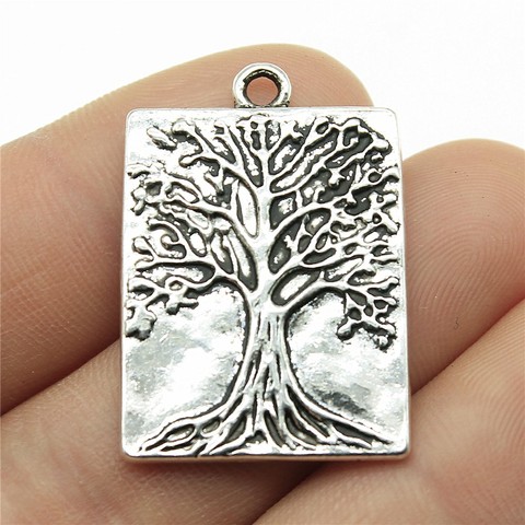 WYSIWYG 2pcs 32x22mm 4 Colors Rectangle Tree Of Life Charms Jewelry Accessories For Jewelry Making ► Photo 1/6