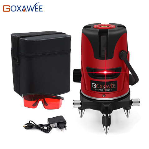 GOXAWEE Red laser level 360 Degree Cross Line Rotary Level Measuring Instruments 5 lines 6 points for Construction Tools ► Photo 1/6