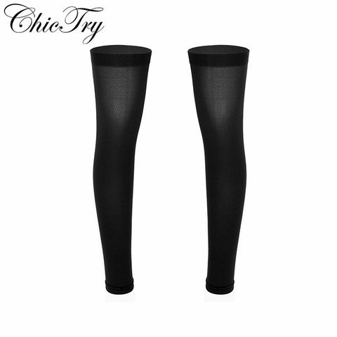 Sexy Male Mens Thigh High Full Leg Sleeve Footless Knee Brace Thigh and Calf Support Socks Stretchy Stockings for Cosplay Socks ► Photo 1/6