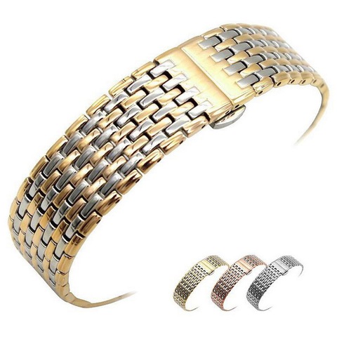 High Quality Metal  Watch band 13mm 18mm 20mm 22mm 24mm Stainless Steel Watch  Bracelet Strap Men Women Silver Rose Gold ► Photo 1/6