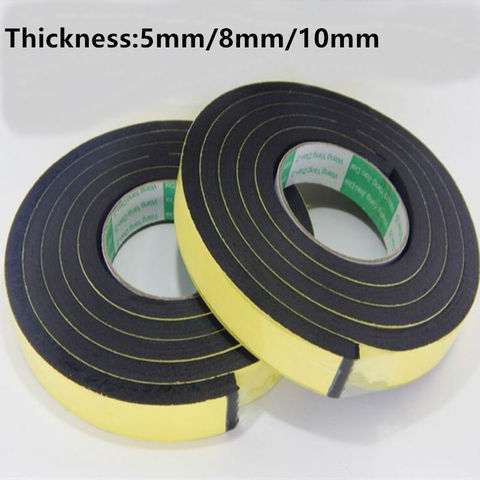 5MM 8MM 10MM thickness Strong adhesion EVA black sponge foam rubber tape anti-collision seal strip ► Photo 1/5