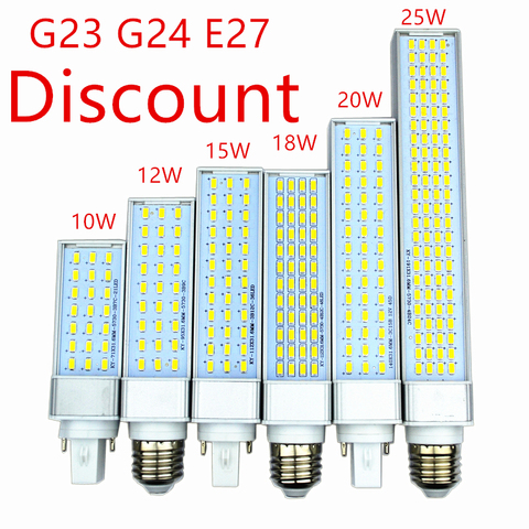 Discount g23 g24 e27 led lamp bulb 10W 21Led 12W 27Led 15W 36Led 18W 48led 5730 LED Light warm Cool white Spotlight 180 Degree ► Photo 1/1