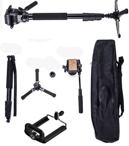 YUNTENG VCT-588 Pro Camera Fluid Drag Tripod Monopod for Canon Nikon Pentax DSLR ► Photo 1/6