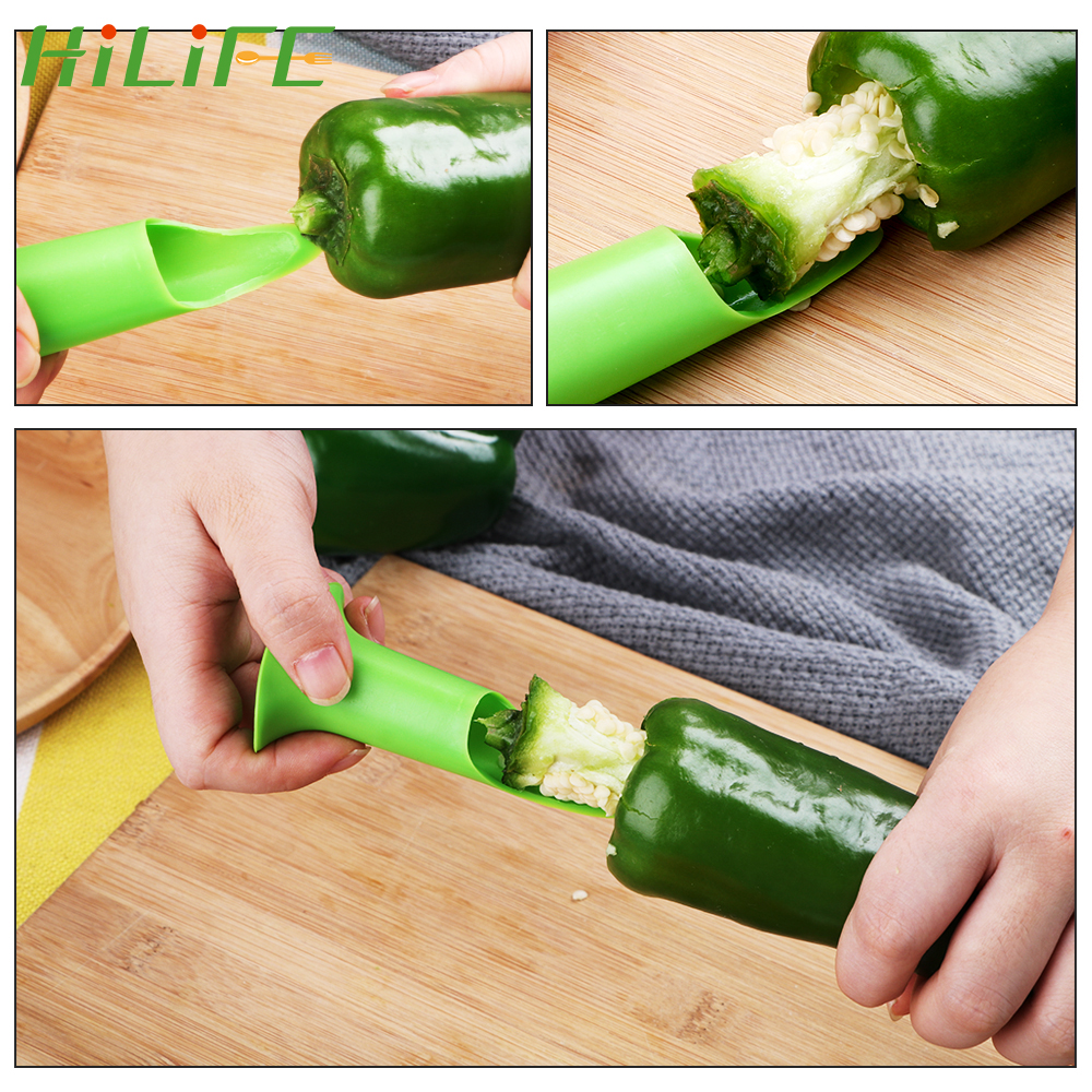 HILFIE Jalapeno Corer 2pcs/set Bell Pepper Chili Seed Remover Cooking Tools  Fruit Peeler Corer Slicer Pepper Cutter - Price history & Review, AliExpress Seller - HILIFE LIVE Store