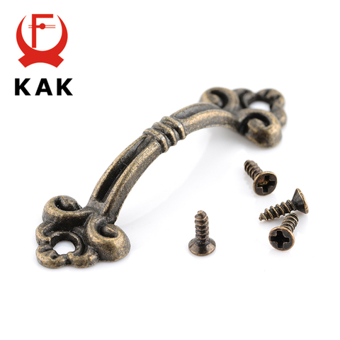 KAK 10pcs Handles Knobs Pendants Flowers For Drawer Wooden Jewelry Box Furniture Hardware Bronze Tone Handle Cabinet Pulls ► Photo 1/1