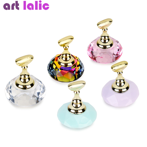 1Pc Magnetic Nail Holder + 5 Tips Practice Training Display Stand Crystal Holders Alloy False Nails Showing Shelf Manicure Tools ► Photo 1/5