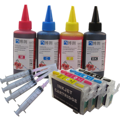 refill ink kit T1281 Refillable ink cartridge for EPSON Stylus S22/SX125/SX130/SX230/SX235W/SX420W/SX425W SX430 Printer dye ink ► Photo 1/5