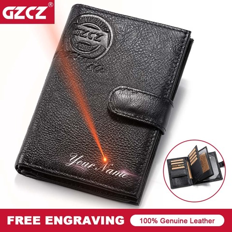 GZCZ Men RFID Genuine Leather Travel Passport Cover Case Document Holder Multi-Function Wallet Credit Card Holder Coin Purse ► Photo 1/6
