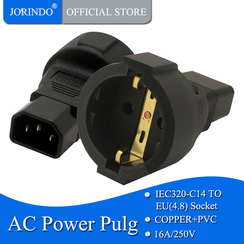 JORINDO IEC320 C14 TO EU, Adaptador De Tomada de Poder IEC 320 C14 a UE Europeu,DA UE AC plug power converter UPS PDU Cabo ► Photo 1/6